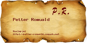 Petter Romuald névjegykártya